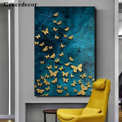 China Environmental Friendly Wall Art Fish Prints Square Butterfly Crystal Painting Posters for sale