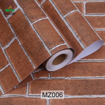 China Factory supply modern cheap stone brick wallpaper 3d rolls self adhesive pvc wallpaper for sale