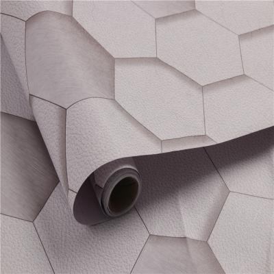 China Modern White Grid Tiles Simplistic PVC Self Adhesive Wallpaper Style Wallcovering For Home Decoration for sale