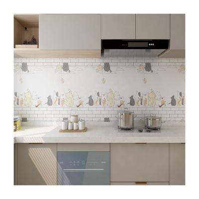 China Modern High Temperature Oilproof Kitchen Cooktop Tiles Cabinet Countertops Self Adhesive Stickers Stickers for sale