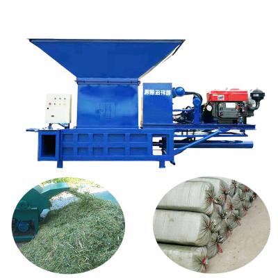 China Hydraulic Baler Machine Hay Rice Wheat Straw Grass Silage Drive Diesel Square Hay Packing Equipment for sale