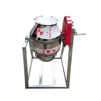 China Manual Powder Cone Mixing Equipment Stainless Steel Drum Form Mixers Operate Dry Powder Equipment Hand Crank Mixer for sale