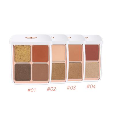 China Hot Selling Waterproof Female Cosmetics Make Up Eyeshadow Palette Painted Moroccan 4 Color Eyeshadow Palette for sale