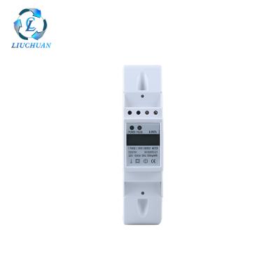 China PC Mini Power Meter Modbus Single Phase Din Rail Energy Meter for sale