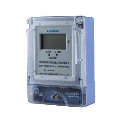 China Intelligent KWH Meter Single Phase Energy Meter With Load DDSY791 for sale