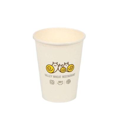 China Custom Disposable 8oz Coffee Paper Cup Single Wall Paper Tea Cup With Logo for sale