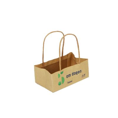 China Customized Disposable Kraft Paper Disposable Brown Paper Bags With Your Own Logo for sale