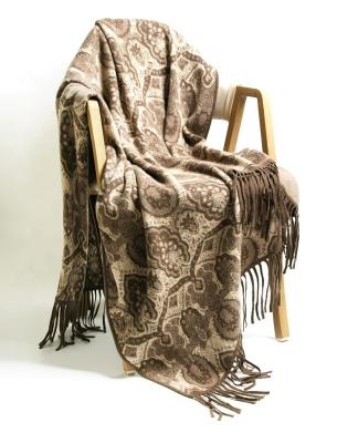 China Jacquard Fashion Knitted Cashmere Jacquard Blanket for sale