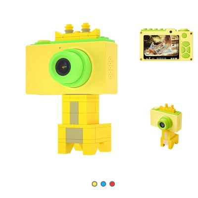 China 2021 New Recording Function Kids Toys Sets Kids Waterproof Action Camera Digital Underwater Double Lens With WIFI Building Blocks Cameras for sale