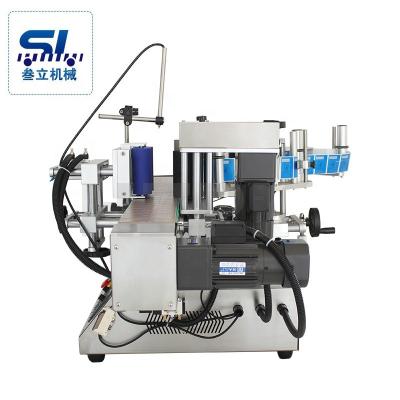 China Hot sale 3000-4500bph pp bottles food use can 200ml full automatic daily edible oil hexagon plastic bottle labeling machine for sale