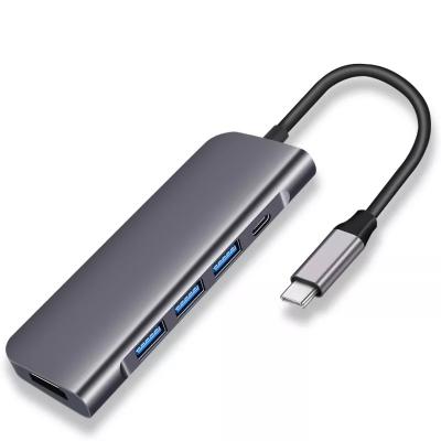 China Mobile Devices .desk Computer 5 in 1 USB Type C Hub with 3USB3.0 Adapter HDMI 4K 30HZ  with PD 100W All In One USB hub For PC Computer  Accessories for sale