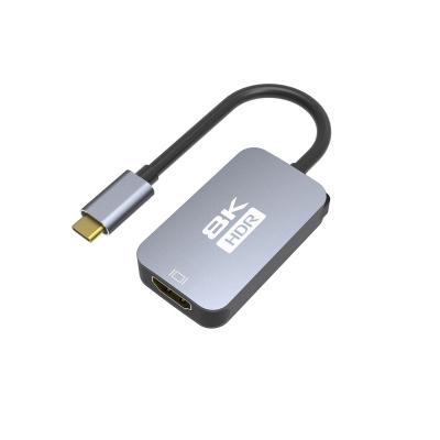 China Aluminum Alloy Shell New arrivals 8K HDR Type-C to HDMI Adapter Support 8K@60hz 4K@120Hz USB C to HDMI 8K UHD cable adapter USB C HDMI for sale