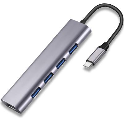 China Data Transfer + Charging Multiport Dock Station 5 in 1 Type-C Hub Ultra-thin Design Aluminum Alloy with 4K HDMI USB3.0 Charging Adapter for Macbook Pro for sale