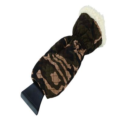 China Custom Portable Car Windshield Ice Scraper Glove Snow Camouflage Ice Scraper for sale