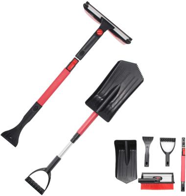 China Snow Shovel Cleaning Kit Snow Removal Tool Kit Ice Scraper Car Snow Brush and Adjustable Glass Wiper Snow Shovel Set for Emergency Camping for sale