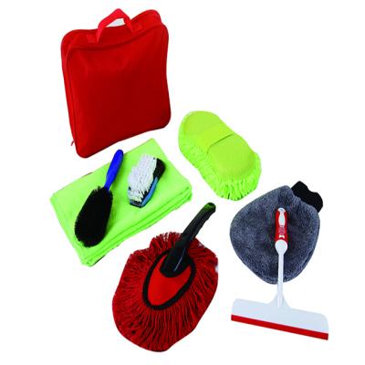 China Car Summer 7PCS Car Care Kit Car Window Cleaner Brush Kit Microfiber Cloth Outdoor Glove for sale