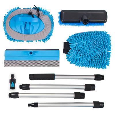 China WASHING STATION KIT Car Cleaning Kit Auto Wheel Brush Squeegee Glove Vehicle Water Flow Thru Brush Kit for sale