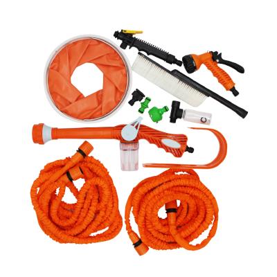 China Garden/Car/Others 7 In 1 Water Spray Gun Hose With Soap Dispenser 10PCS Car Tools Car Wash Clean Kit for sale