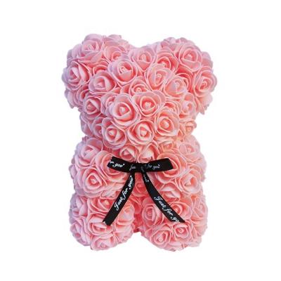 China Good Quality Ammy Valentine's Day Send Girlfriend Artificial Foam Rose Bear For Gifts Flower Bear With Gift Box for sale