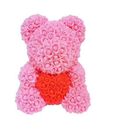 China Good Quality Hand Made Preserved Ammy Valentines Day Beautiful Rose Bear Gift 40cm for sale