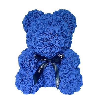 China 2021 Good Quality Valentines Day Rose Gift Forever Bear Eternal Flower High Quality Teddy Rose Bear 40 for sale