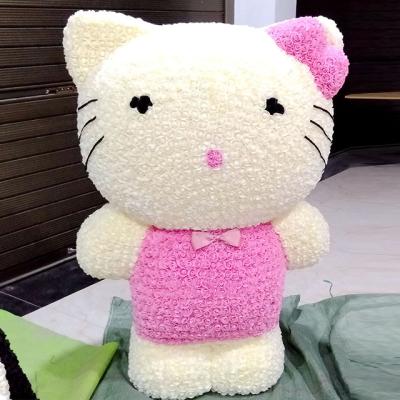 China Ammy Selling Price Good Quality Hot Foam Rose Hello Kitty Foam Rose Artificial Flower Kitty For Gift for sale