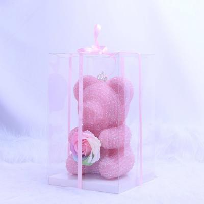 China Valentine's Day Ammy Gifts Rose Teddy Bear Rose Bear 22cm New Modern Design Soap Rose Flower Bouquet Gift Box for sale