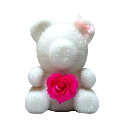 China Ammy 40cm Fake Weddings Decoration Teddy Bear Gift Crystal Bear Holding Rose for sale