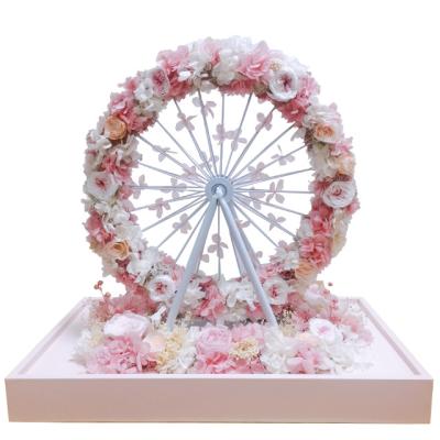 China Weddings Decoration Ammy Heart Acrylic Gift Natural Eternal Immortal Flowers Real Dried Forever Eternal Preserved Roses In Mirror Box for sale