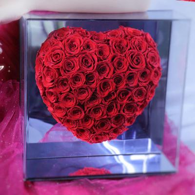 China Weddings Decoration Ammy Hotel Gifts Customizable Preserved Valentine's Day Gifts Customizable Preserved Flower Heart Rose Valentine's Day Valentine's Day for sale