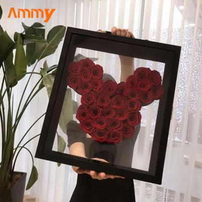 China Weddings Decoration New Hot Sale Ammy Foam Roses Mickey Mouse Head With Wrapping Paper For Gift for sale