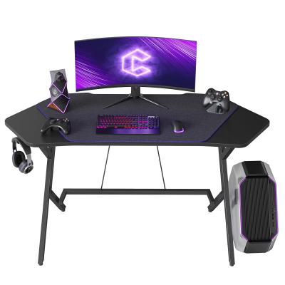 China Best Selling Gaming Desktop Convertible Workstation Gaming Table with LED Lights PC Laptop Gaming Desk for sale