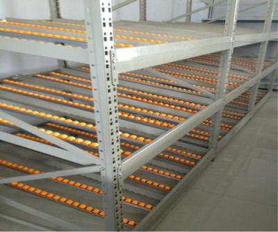 China Corrosion Protection Stainless Steel Storage Rack Shelving With Roller Cardboard Flow Rack System for sale