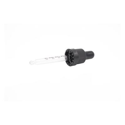 China Non Spill 18/415 Child Resistant Glass Dropper 1oz Graduated With Calibration Markings Glass Pipette for sale