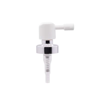 China Non Spill Detachable 18mm Mouth Throat Aluminum Medical Spray Pump Pharmaceutical Oral Sprayer For Aluminum Bottle for sale