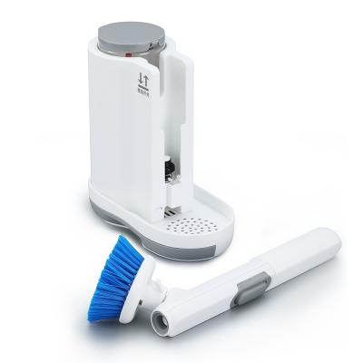 China Sustainable Smart Automatic Injection Through Press Soap Brush Cleaning Brush Dispensing Wash Dish For Kitchen Cleaning for sale