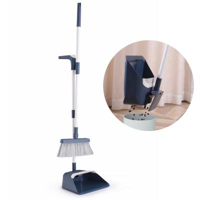 China Trash Can Be Removed From Behind Of Cleaning Soft Plastic Broom And Dustpan Set Hot Selling Mini Broom And Dustpan Tool Metal Handle Dustpan New Design Floor for sale