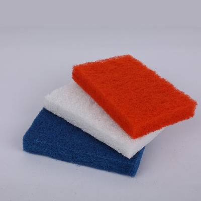 China Hot Sale Colorful Scratch Dish Scrubber Kitchen Scrubber Pad Clean Abrasive Viable Non Cleaning Thick Polyester Fiber Sponge for sale