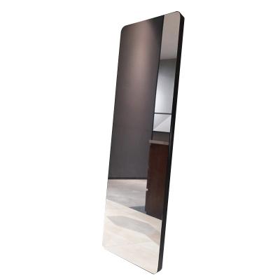 China Modern Unique Home Decor Large Wall Mounted Leather Around 4mm Copper Free Silver Mirror for sale