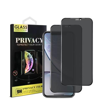 China Anti-fingerprint Full Cover Anti-Spy Screen Protector For iPhone  11 12 13 14 Pro Max 9H Tempered Glass Screen Protector for sale