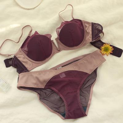 China New Arrivals QUICK DRY Women Lace Up Bra Set Women Half Cup Female Lingerie Bra Design Lovely for sale