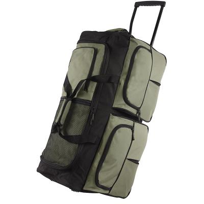 China 90-110Litres Capacity Heavy Duty Rolling Duffle Bag Soft Sided Suitcase for sale