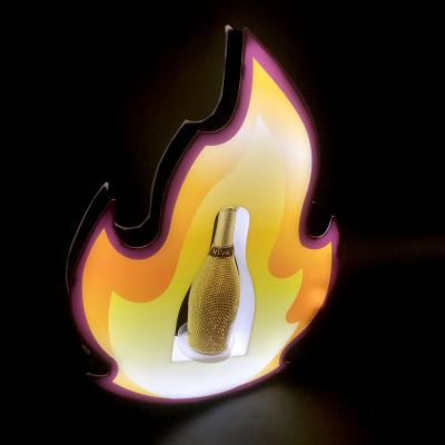 China Sustainable Hot Sale Fire Form Glowing Night Club Serving Bottle Glorifier for sale