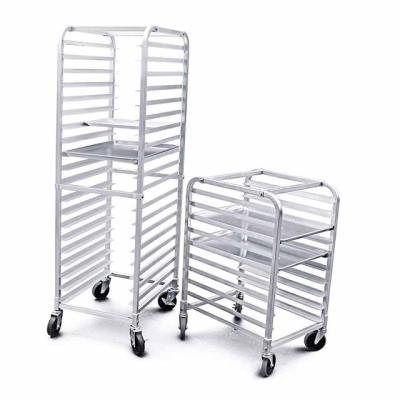 China High Quality Kitchen-Storage-Accessories Bread Box Bakery Food Rack Trolley for Bakery Pan with Wheels for sale