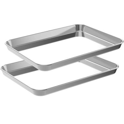 China Sustainable Tray Nonstick Rectangular Baking Aluminum Shallow Pan/Pizza Pan/Tray Baking Pan for sale