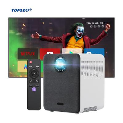 China Topleo OEM 150 Lumens ANSI Android Projector High Brightness 1080p Mobile Phone Wifi Screen Share Smart LCD Short Throw Projector for sale