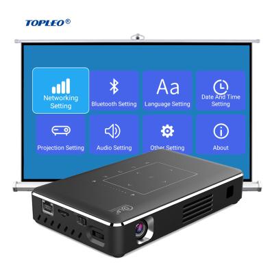 China Short Throw Topleo HD 1080P Mobile DLP LED Mini Smart 3D Android WIFI Home Theater Portable Projector with Battery for Outdoor for sale