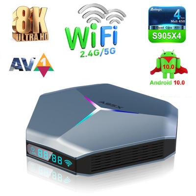 China HD Android TV Box A95X F4 Amlogic S905X4 Chipset 8K Wifi Smart Android TV Box 10.0 Dual Band Set Top Box for sale