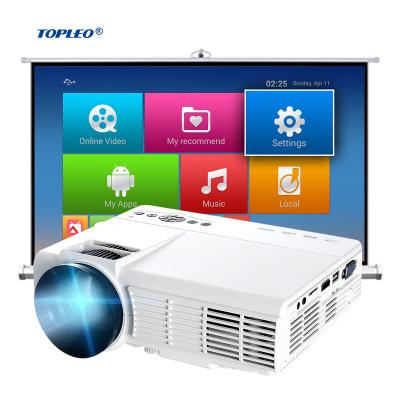 China Topleo 1080P Android WIFI Projector Small Mini Smart 3D Outdoor Mobile Portable Short Throw LCD LED Projector for sale