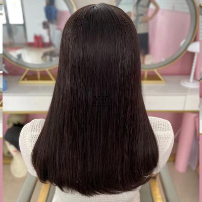 China Natural Straight Can Be Dyed Swiss Virgin Lace Top Wigs High Quality 100% Brazilian Human Hair Natural Color for sale